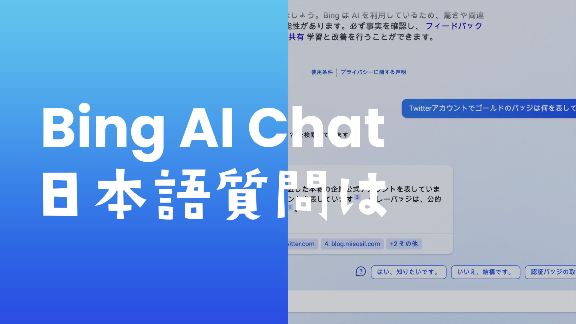 BingのAIチャット検索機能は日本語の質問や回答に対応？のサムネイル画像